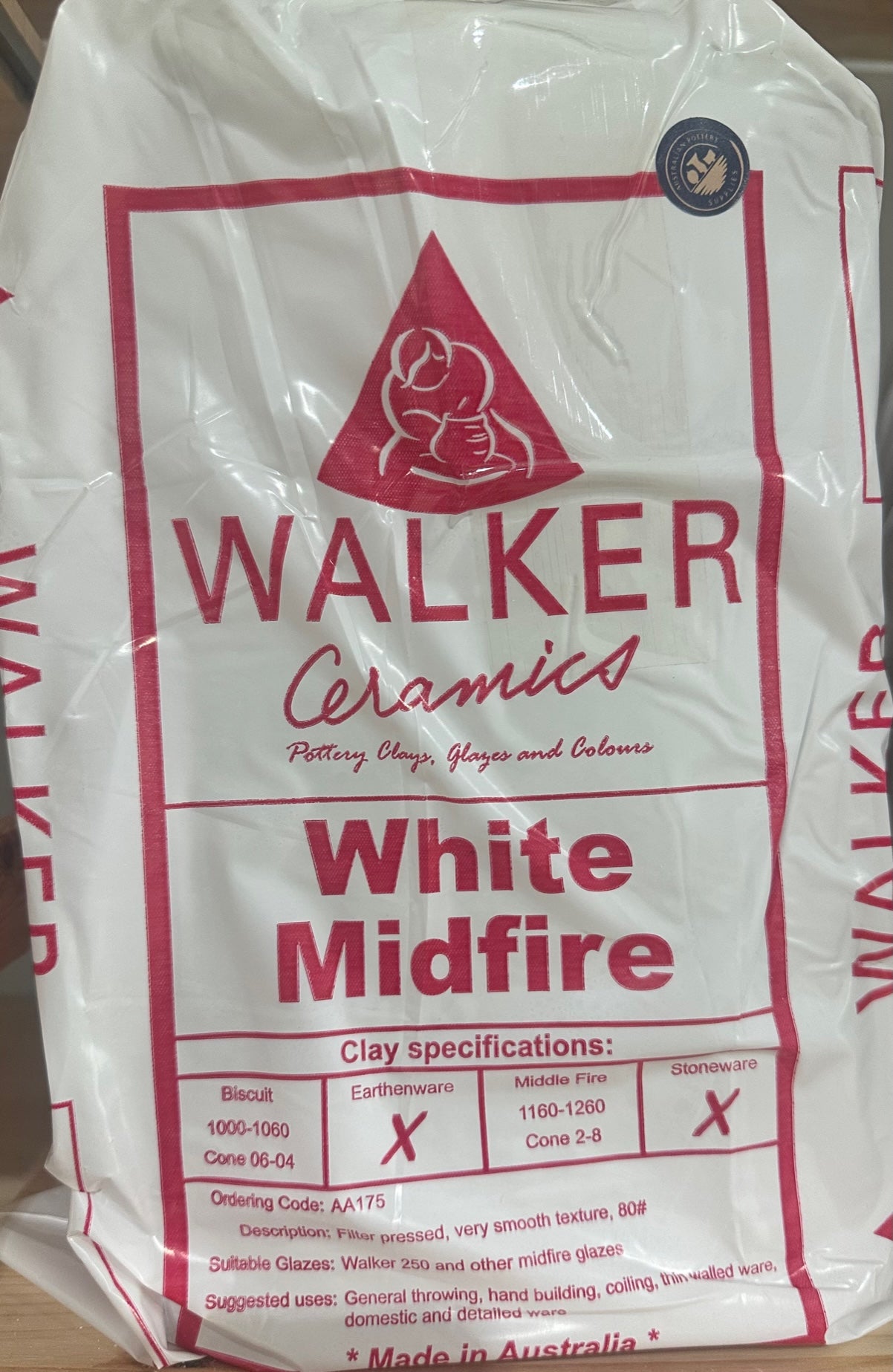 Walker Clay Midfire White 10kg